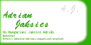 adrian jaksics business card